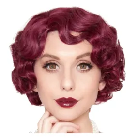 1920's Flapper Finger Waves Wig - Burgundy