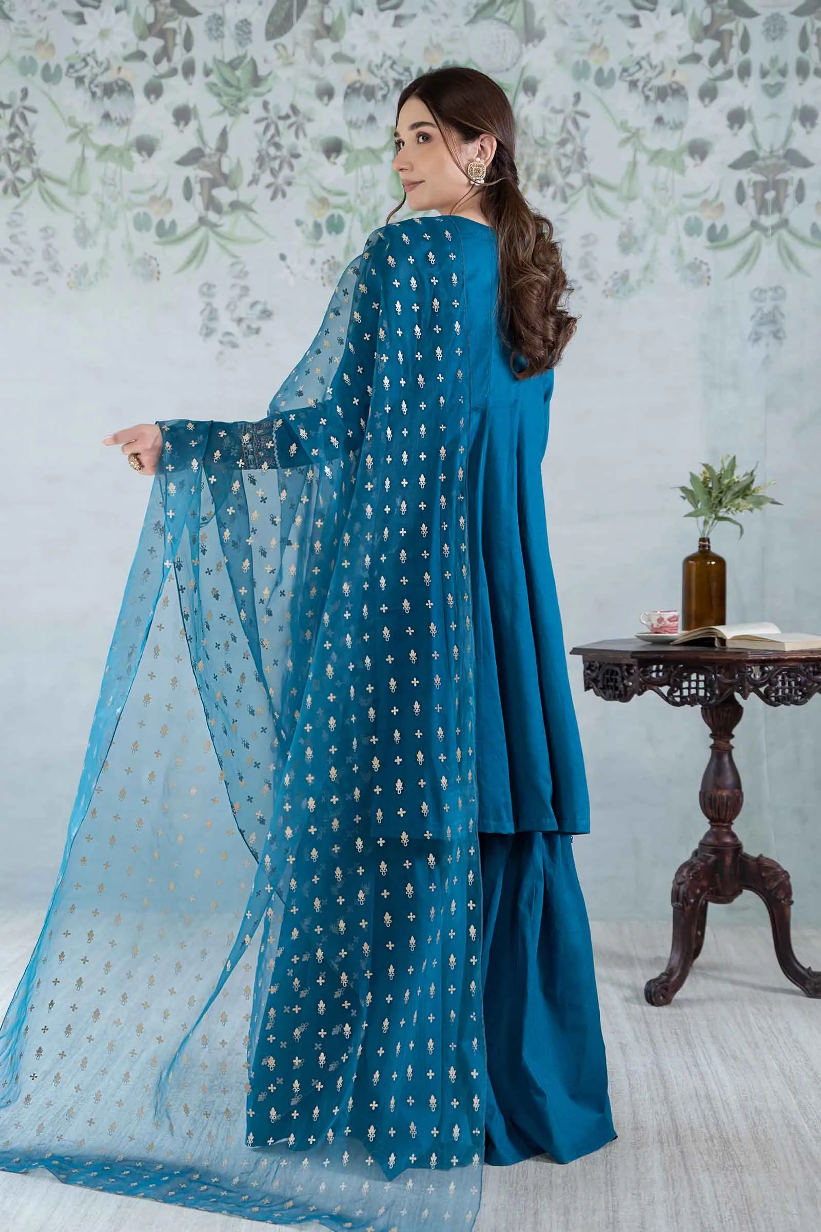 3 Piece Embroidered Net Suit | DW-EA24-49
