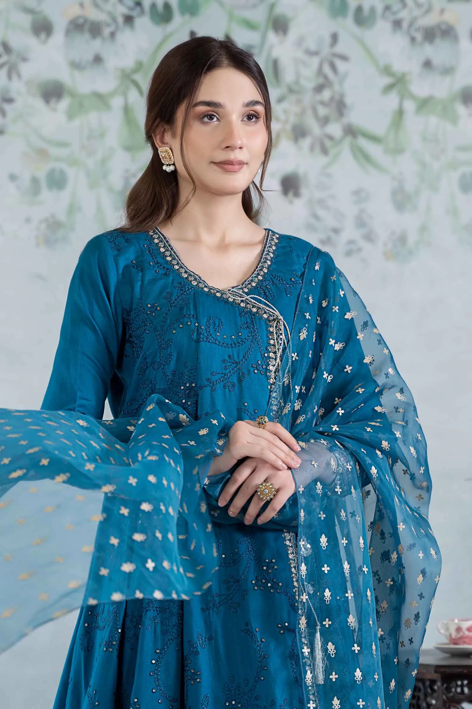 3 Piece Embroidered Net Suit | DW-EA24-49