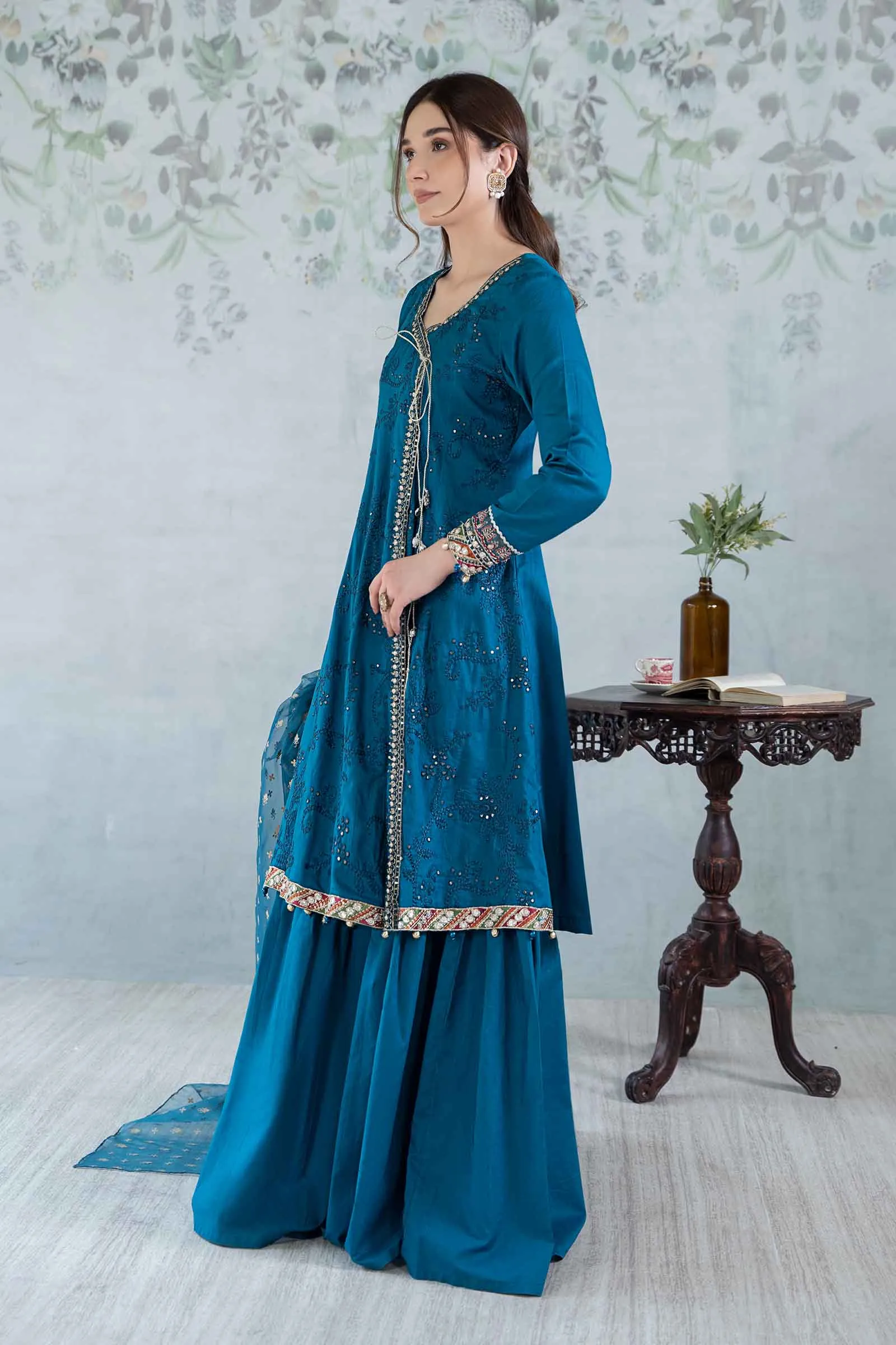 3 Piece Embroidered Net Suit | DW-EA24-49