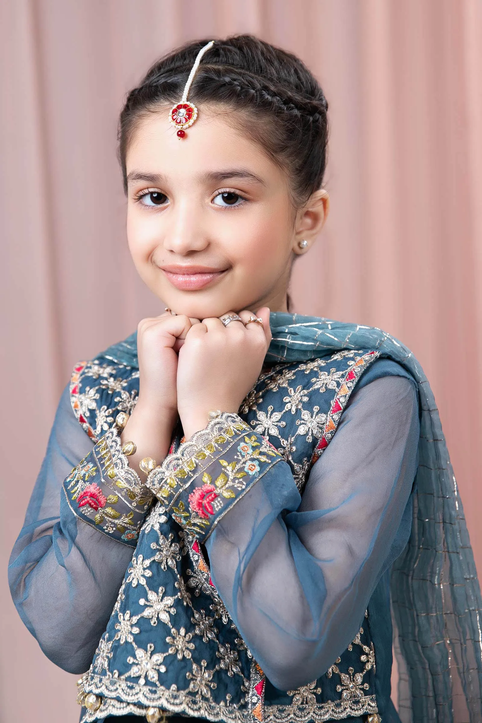 3 Piece Embroidered Organza Suit | MKS-EF24-29