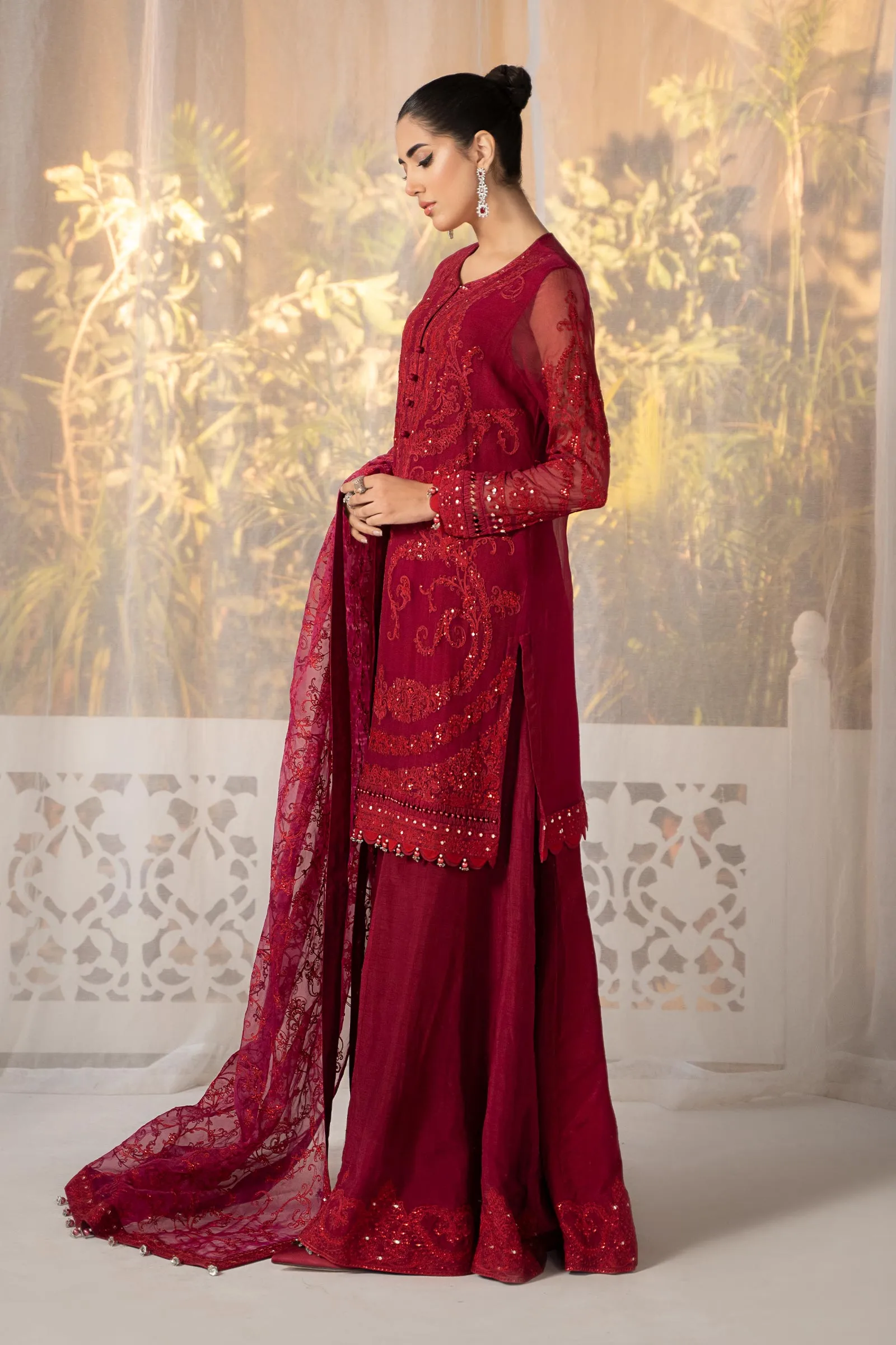 3 Piece Embroidered Organza Suit | SF-EF24-39