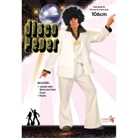 70s Disco Fever Mens White Suit