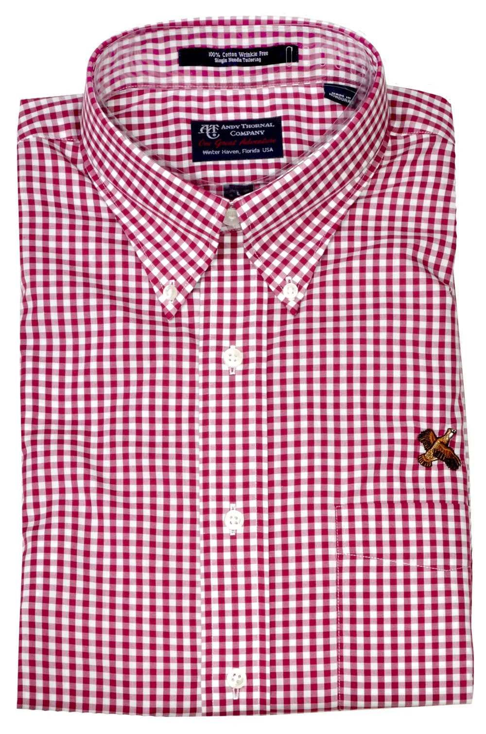 Andy Thornal Men's LS BD Sport Shirt/Crimson Gingham #203570-78