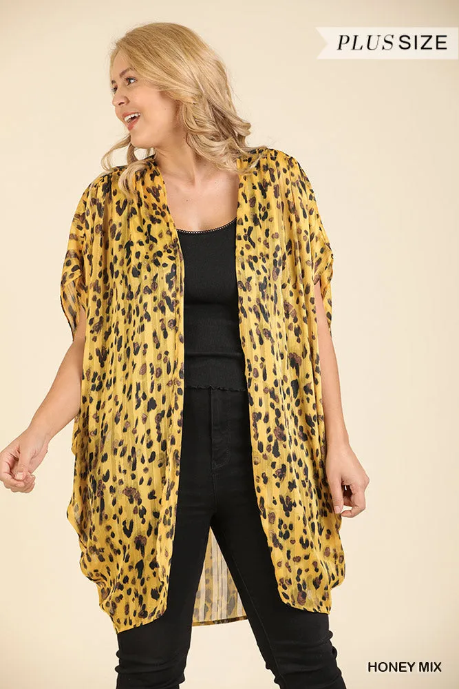 Animal Print Cocoon Kimono, Honey Mix
