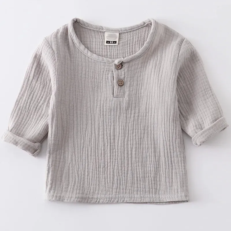 Baby Organic Cotton T-shitrs Newborn Toddlers Boys Tops Casual Spring Summer Cute Soft Muslin Clothes 0-6Years Soft T Shirt