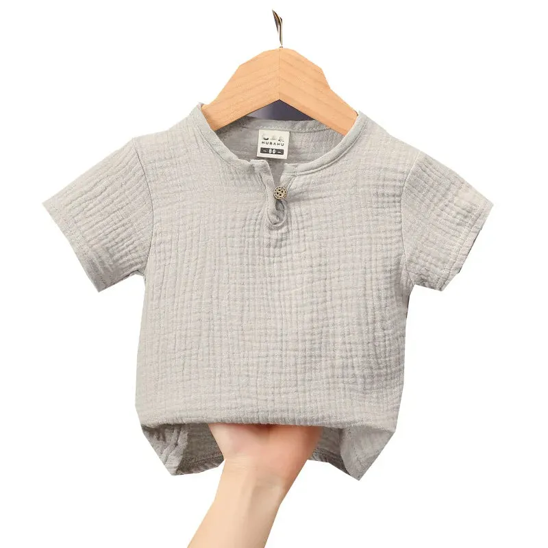 Baby Organic Cotton T-shitrs Newborn Toddlers Boys Tops Casual Spring Summer Cute Soft Muslin Clothes 0-6Years Soft T Shirt