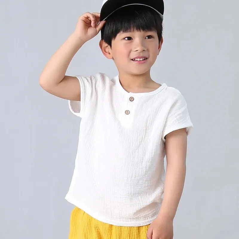 Baby Organic Cotton T-shitrs Newborn Toddlers Boys Tops Casual Spring Summer Cute Soft Muslin Clothes 0-6Years Soft T Shirt