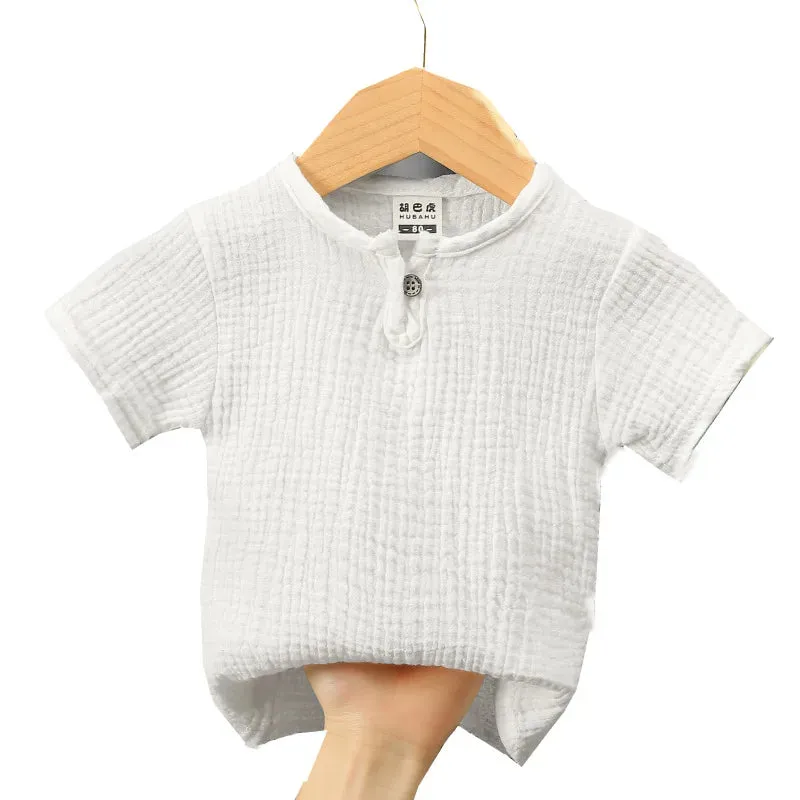 Baby Organic Cotton T-shitrs Newborn Toddlers Boys Tops Casual Spring Summer Cute Soft Muslin Clothes 0-6Years Soft T Shirt