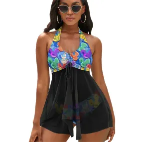 Balloon Collector Women's Split Skirt Swimsuit