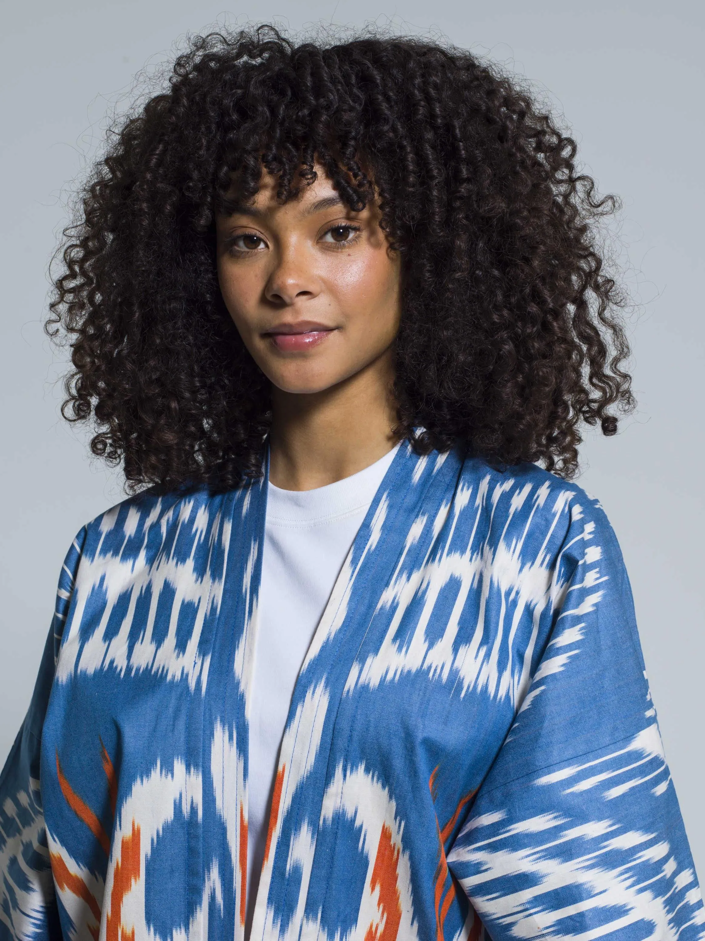 Belted 100% Cotton Short Kimono "Santorini Sunset"