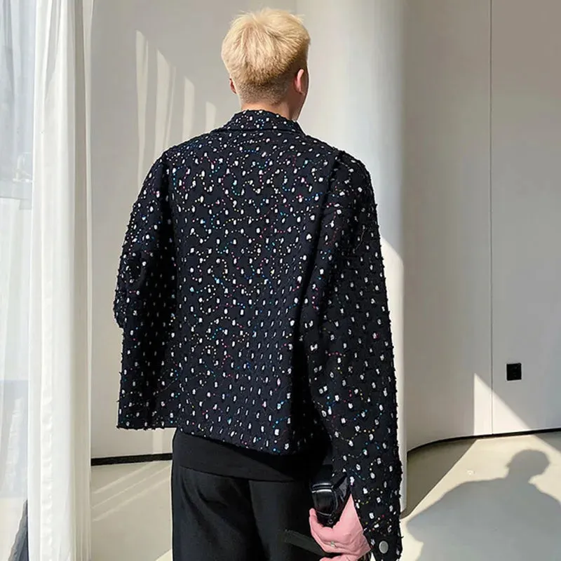 Black Embroidery Sequin Crop Jacket