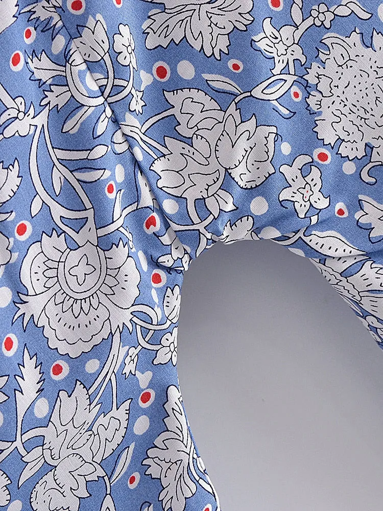 Boho Vintage Floral Print Short Kimono Wrap Tops