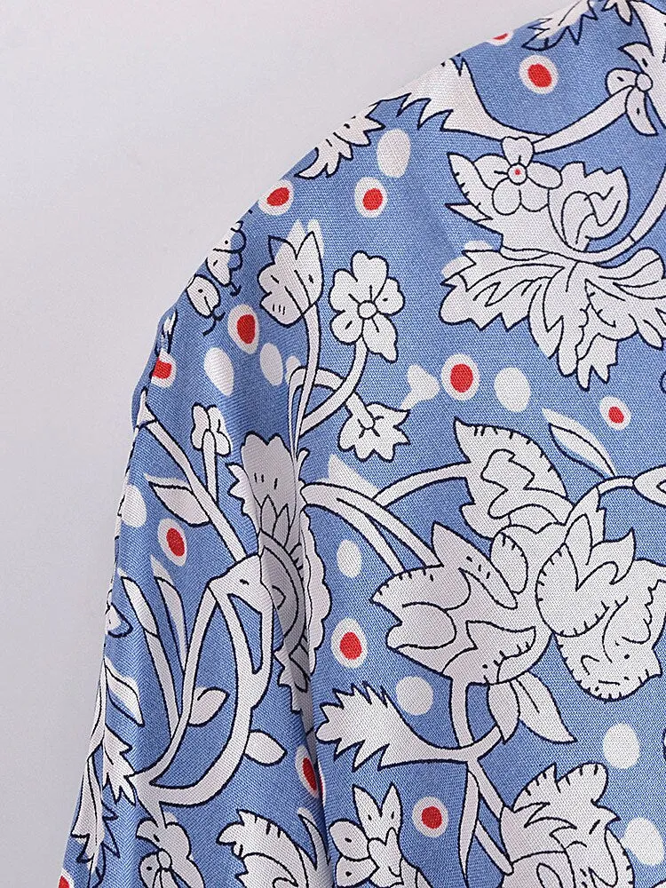 Boho Vintage Floral Print Short Kimono Wrap Tops