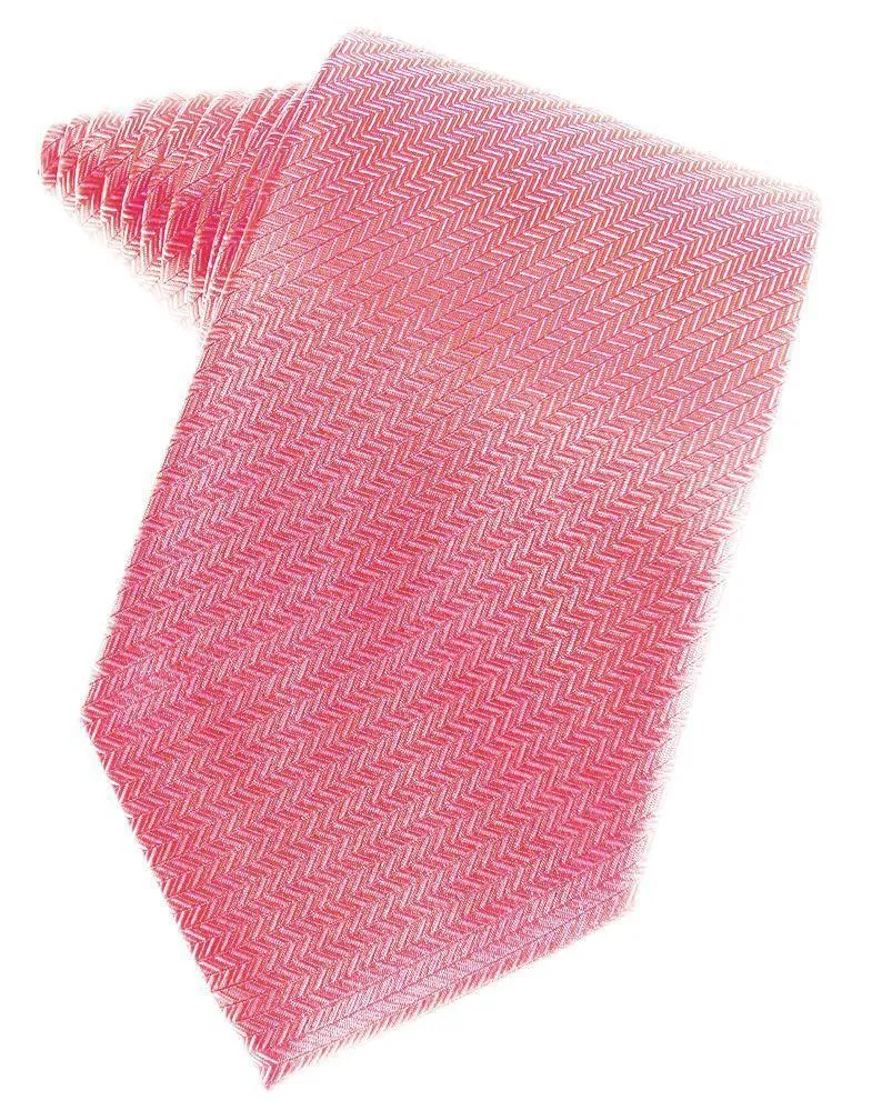 Bubblegum Herringbone Satin Formal Neck Tie