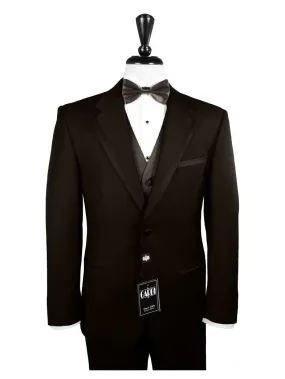 Chocolate Brown Tuxedo with Satin Framed Edge
