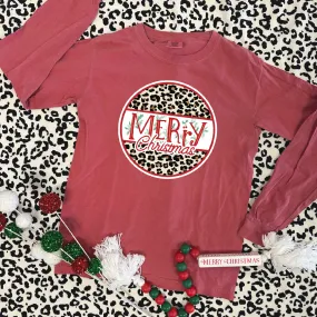 CHRISTMAS 2024: Merry Christmas Leopard & Holly (COMFORT COLORS SHORT SLEEVE & LONG SLEEVE)