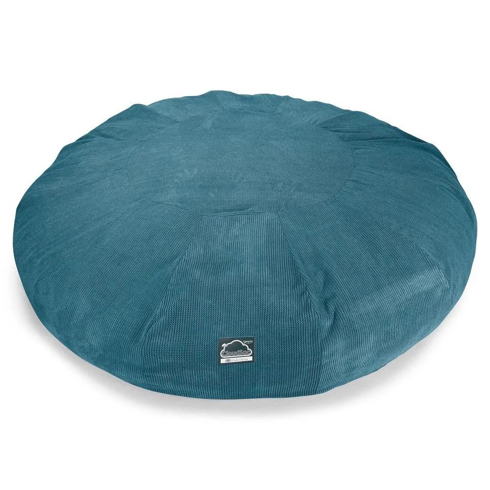 CloudSac 5000 XXXXXL Titanic Memory Foam Beanbag Sofa - Pom Pom Aegean Blue