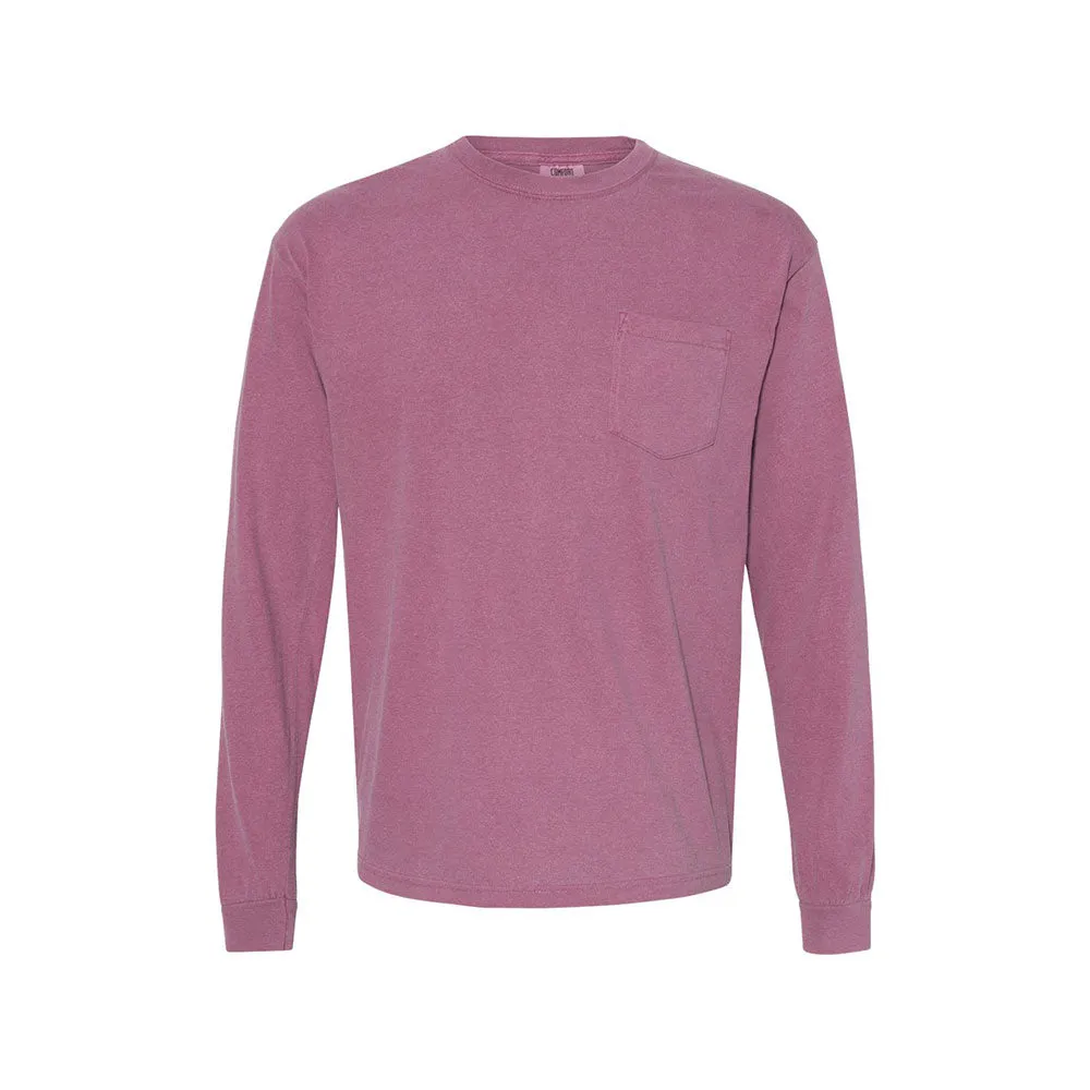 Comfort Colors Monogram Long Sleeve Pocket Tee