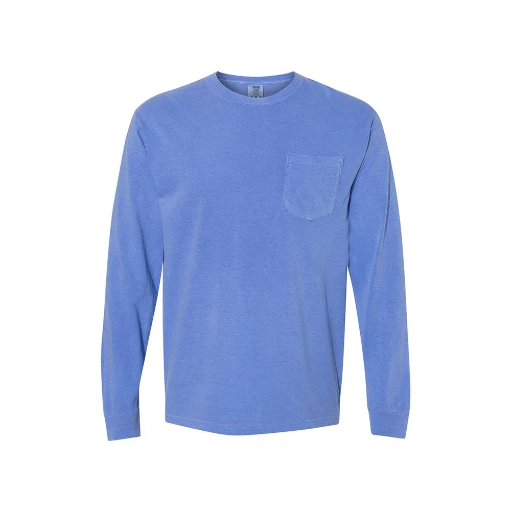 Comfort Colors Monogram Long Sleeve Pocket Tee