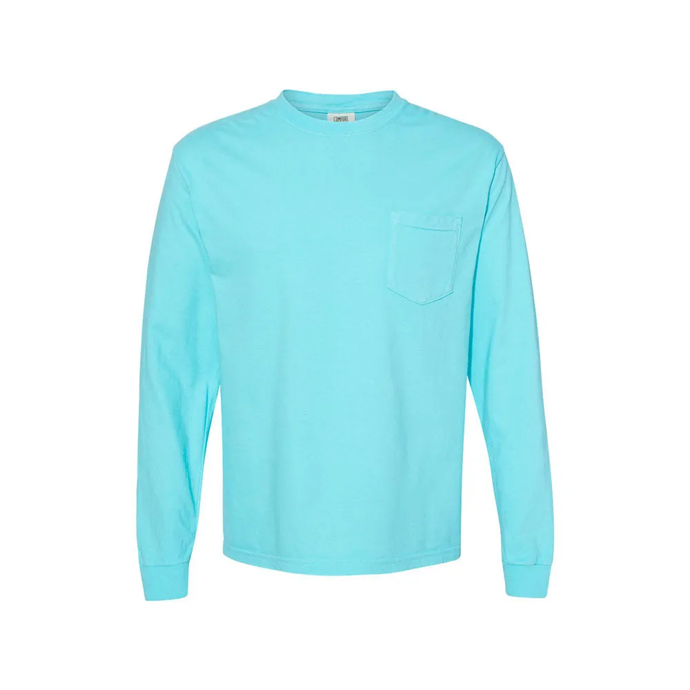 Comfort Colors Monogram Long Sleeve Pocket Tee
