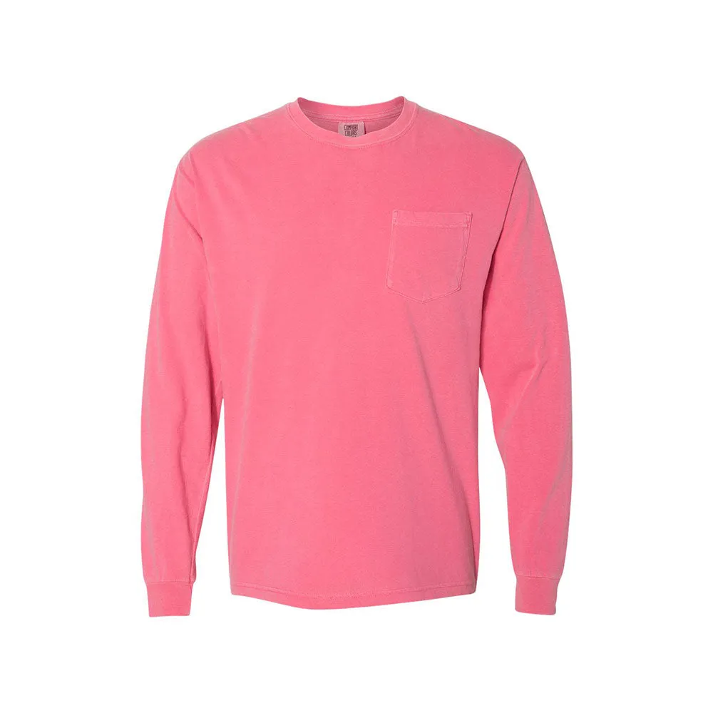 Comfort Colors Monogram Long Sleeve Pocket Tee