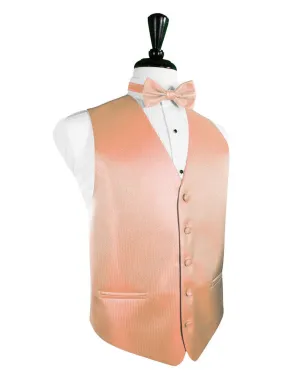 Coral Herringbone Tuxedo Vest and Tie Set