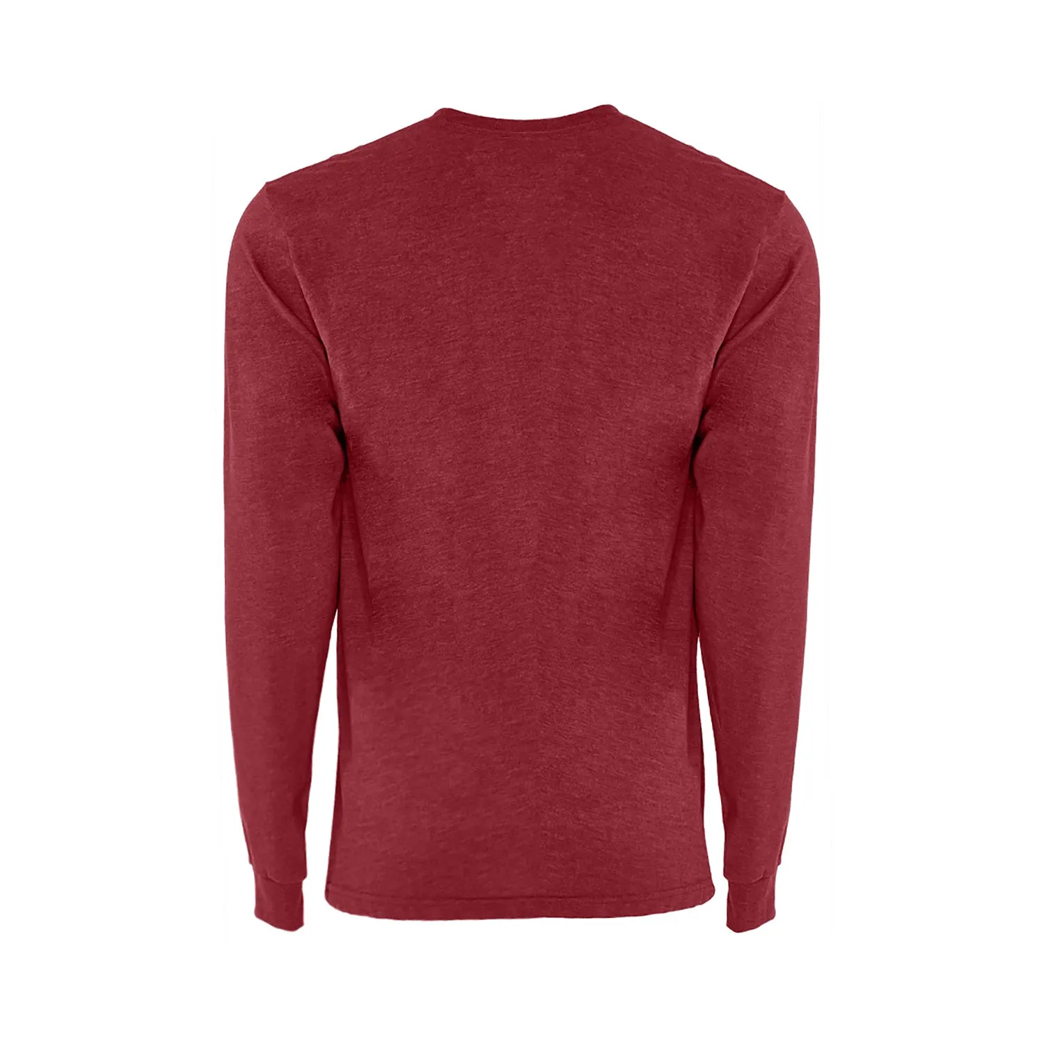 Crimson Red Sueded Crew Neck Long Sleeve T-Shirt