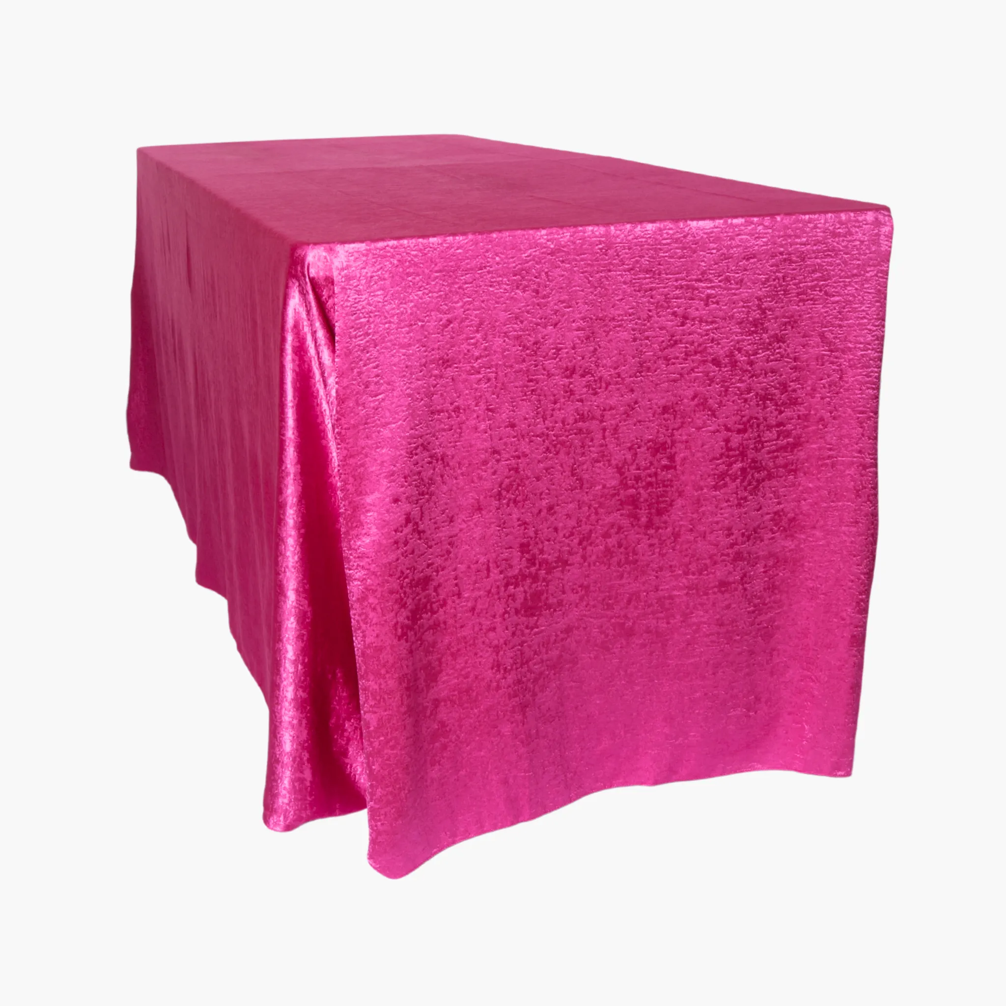 Crinkle Shimmer 90"x156" Rectangular Tablecloth - Fuchsia