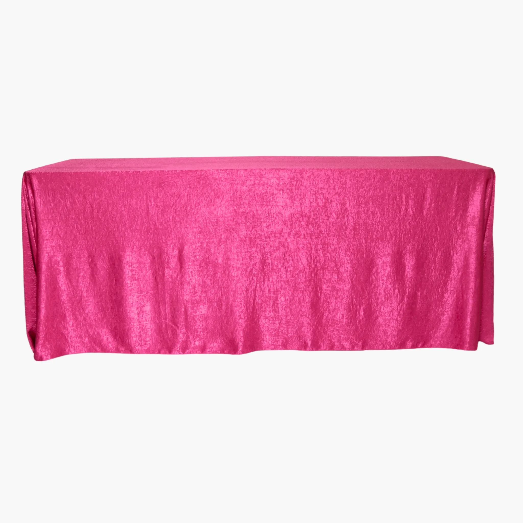Crinkle Shimmer 90"x156" Rectangular Tablecloth - Fuchsia