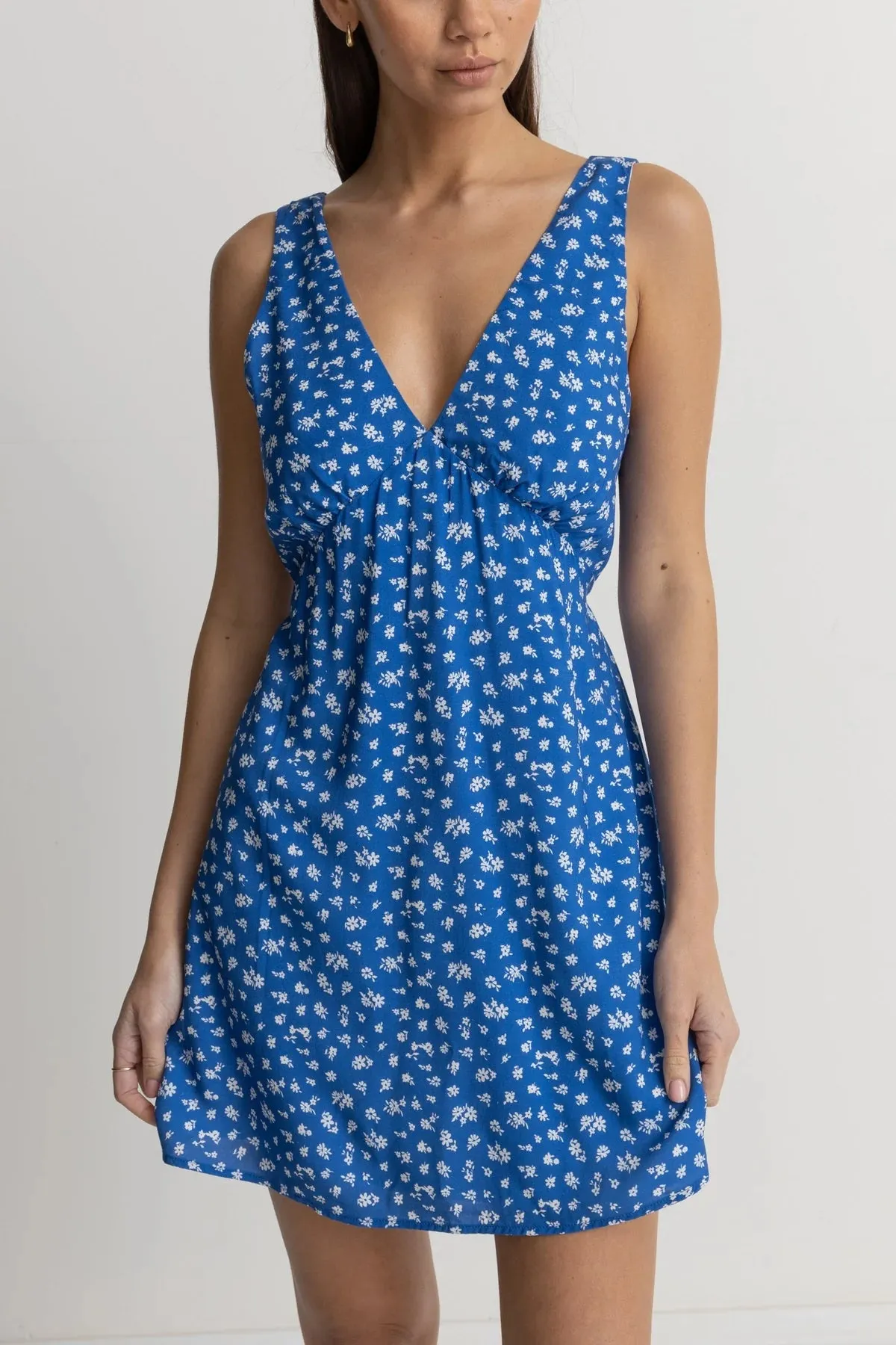 Elodie Floral Mini Dress - Blue