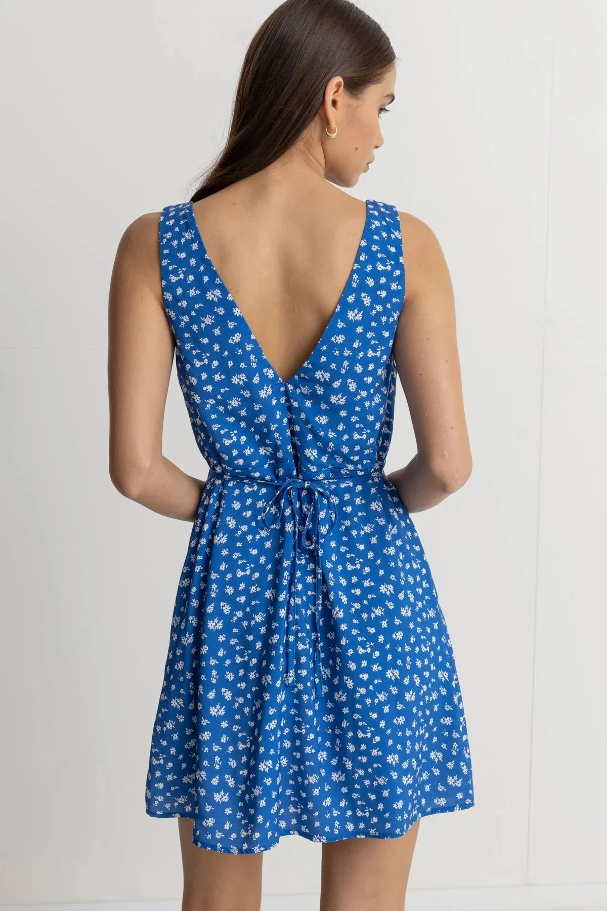 Elodie Floral Mini Dress - Blue