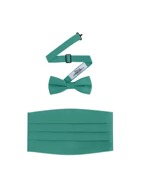 Emerald Green  Satin Cummerbund and bowtie set by S.H.Churchill