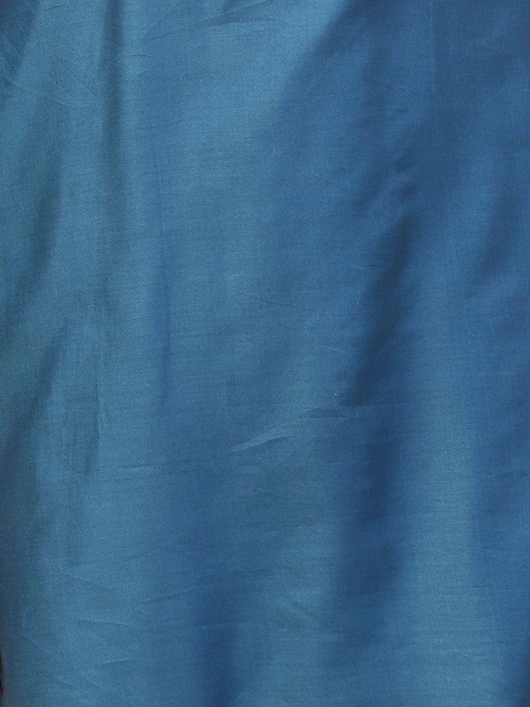 Ethnic Hand Embroidered Straight Kurta with Pant & Dupatta - Teal Blue