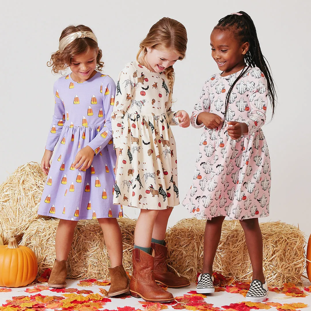 Girls Organic Long Sleeve Steph Dress | Boo