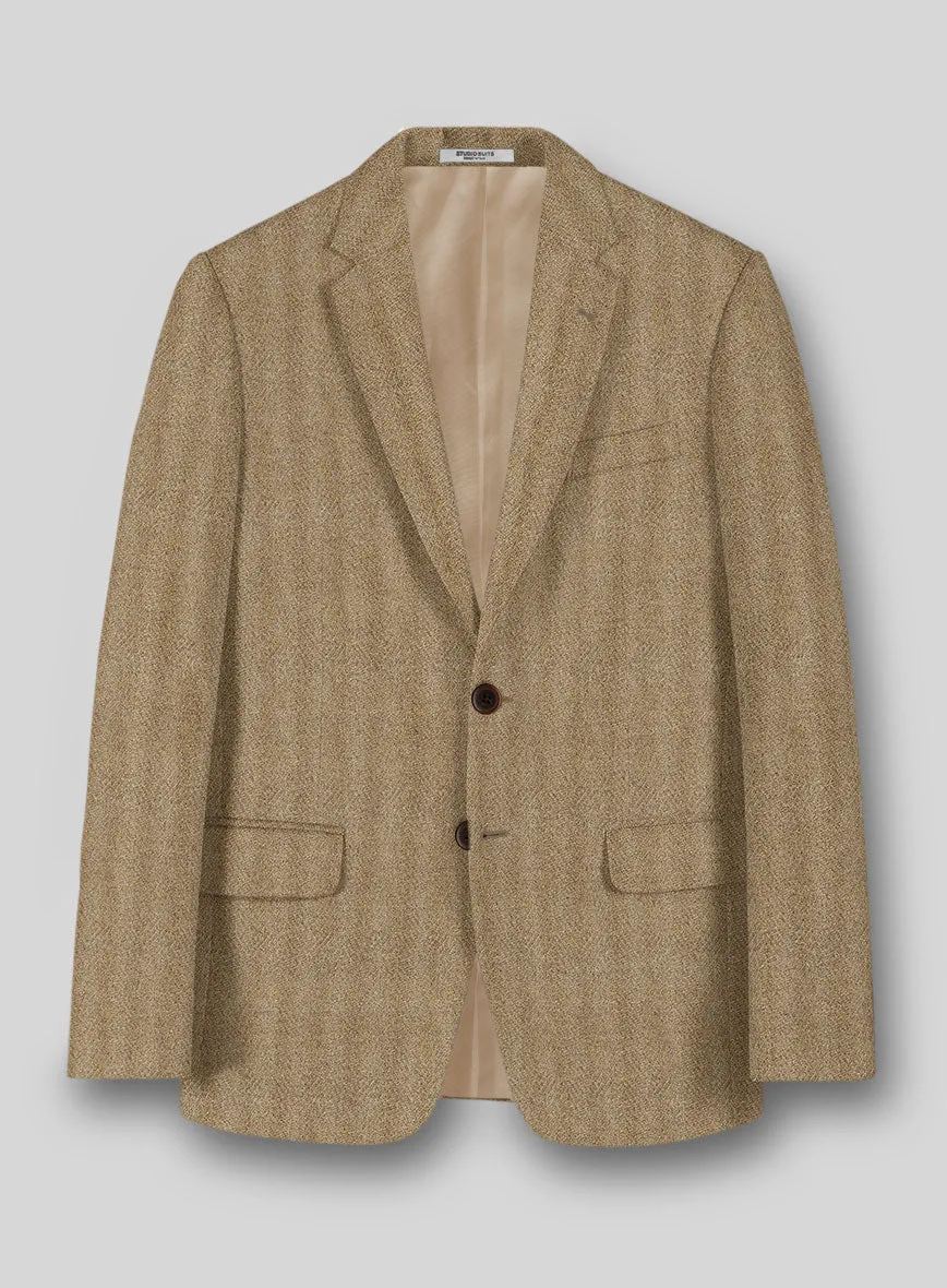 Highlander Beige Herringbone Tweed Suit