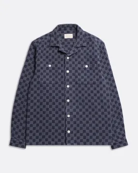 Hiro Shirt - Navy Criss-Cross Check