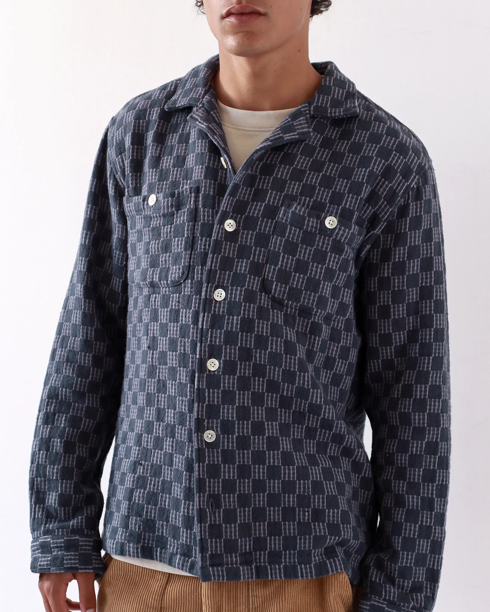 Hiro Shirt - Navy Criss-Cross Check
