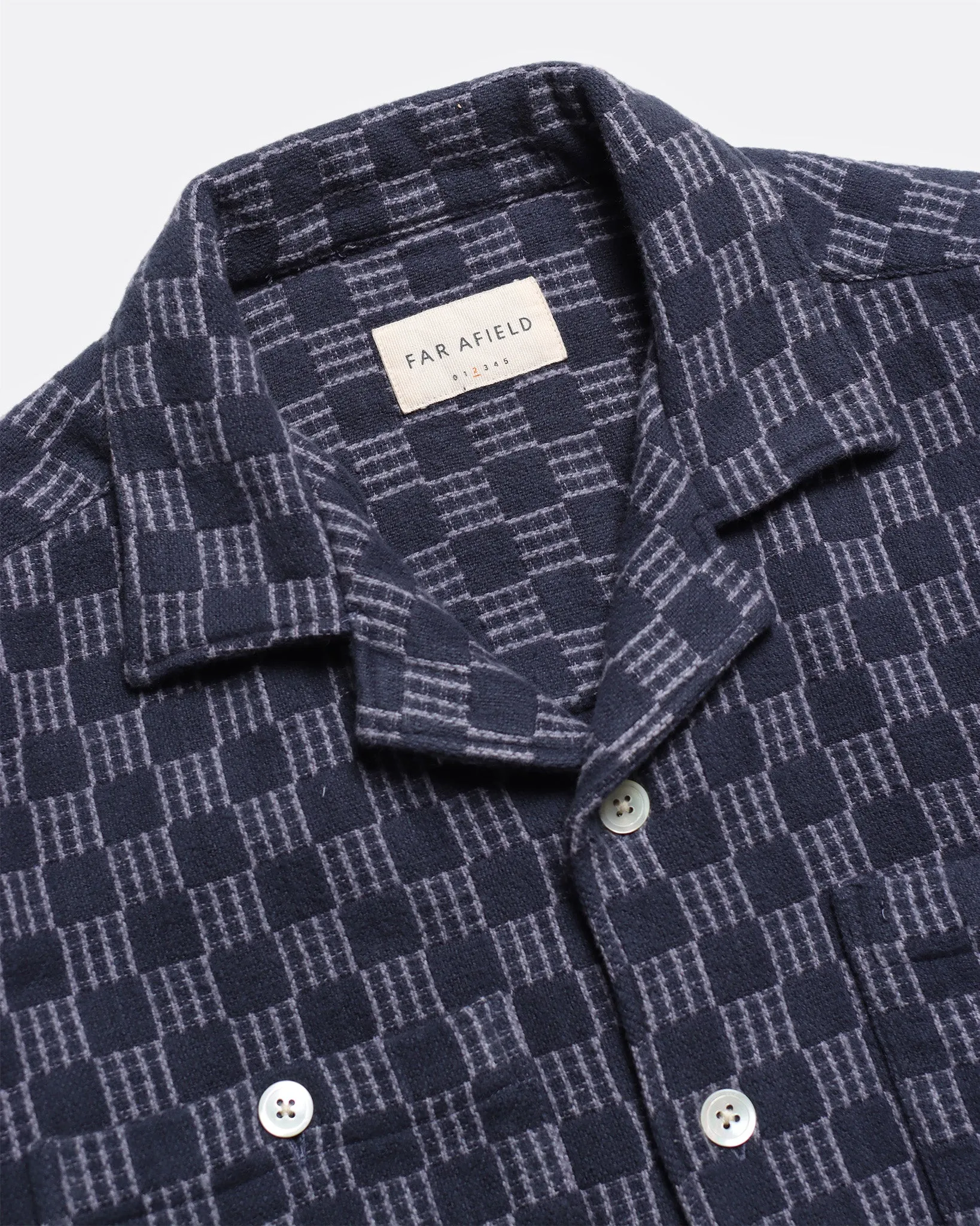 Hiro Shirt - Navy Criss-Cross Check