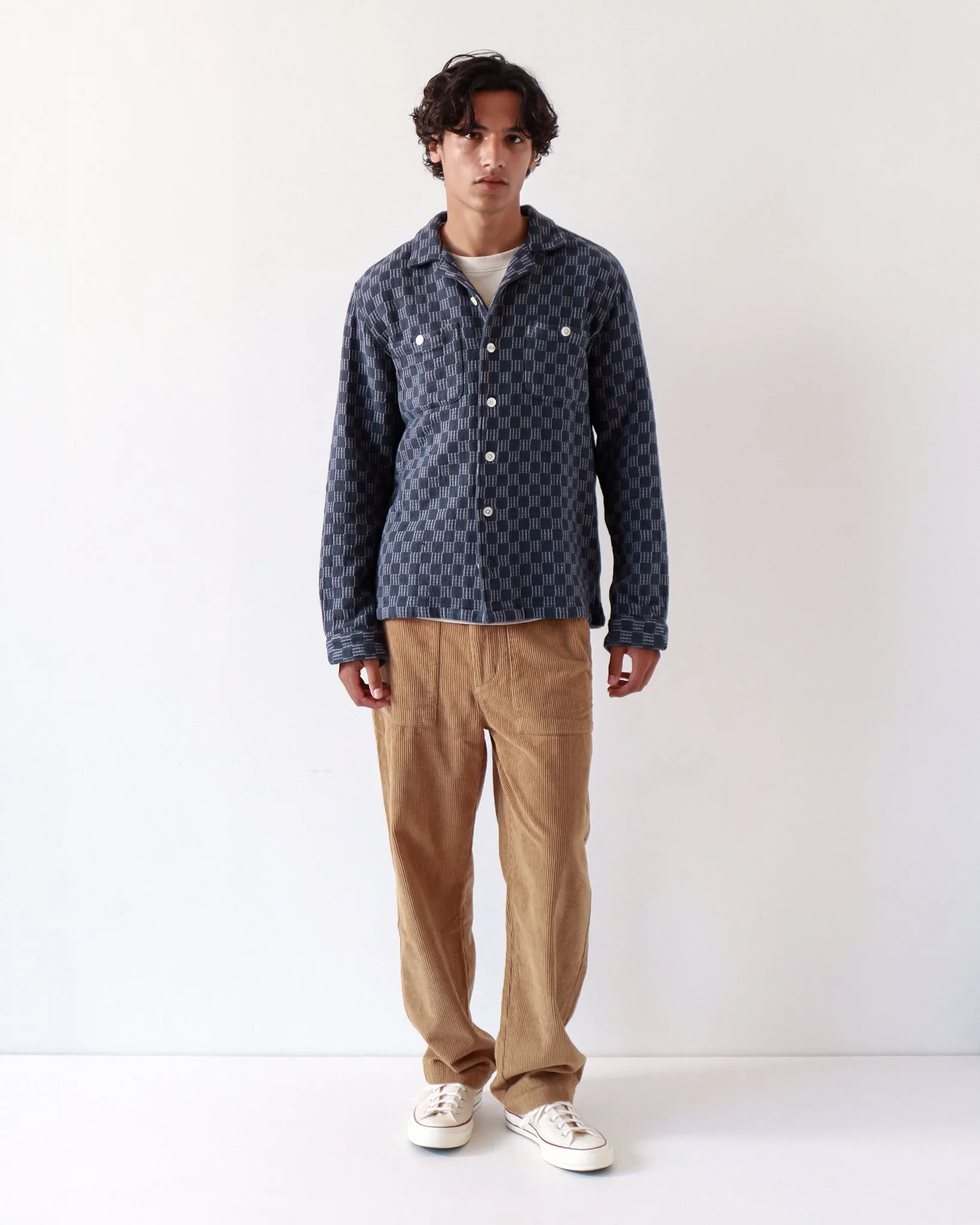 Hiro Shirt - Navy Criss-Cross Check