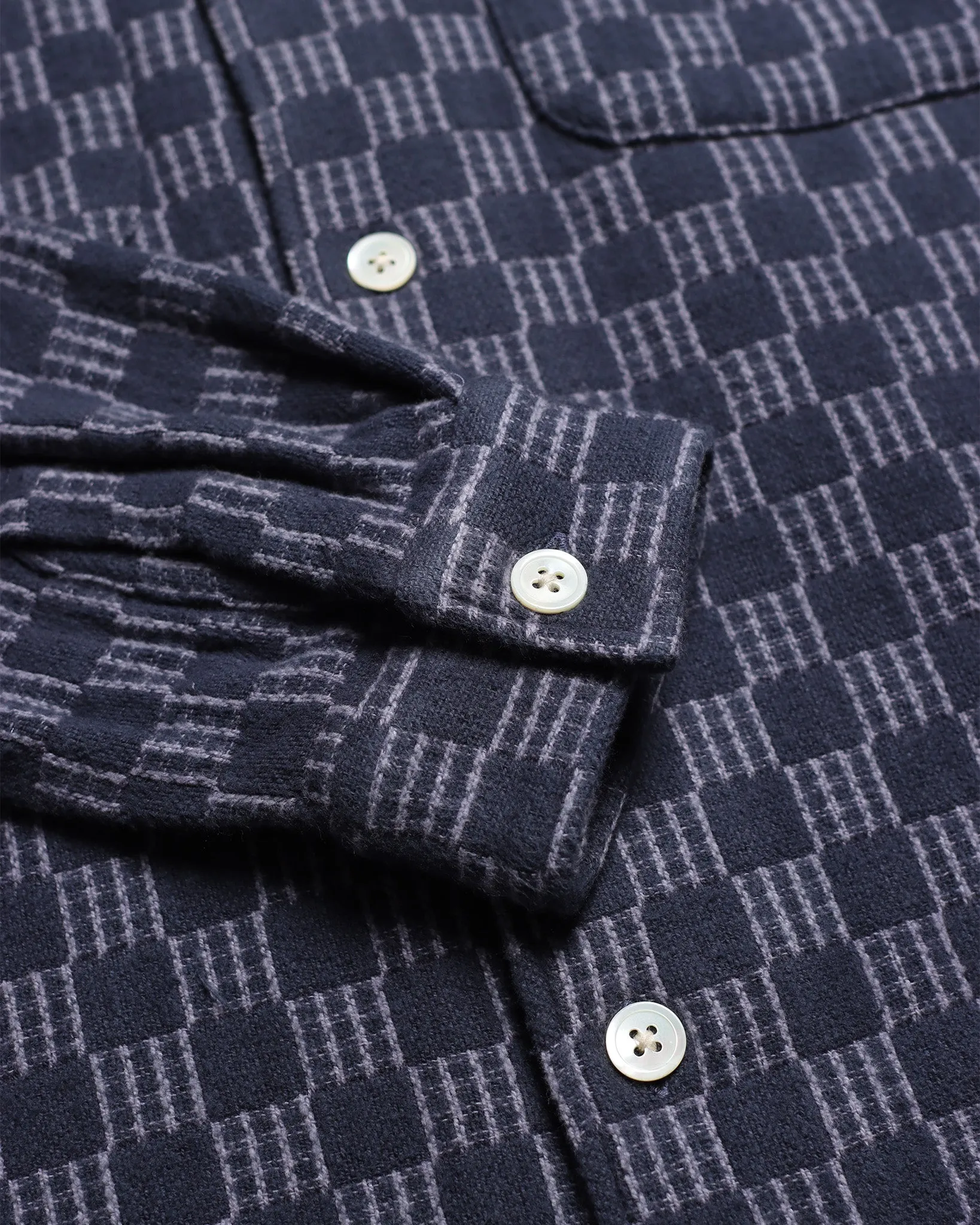 Hiro Shirt - Navy Criss-Cross Check