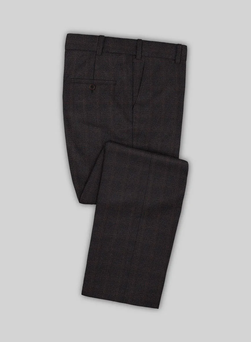 Italian Trek Brown Checks Flannel Suit