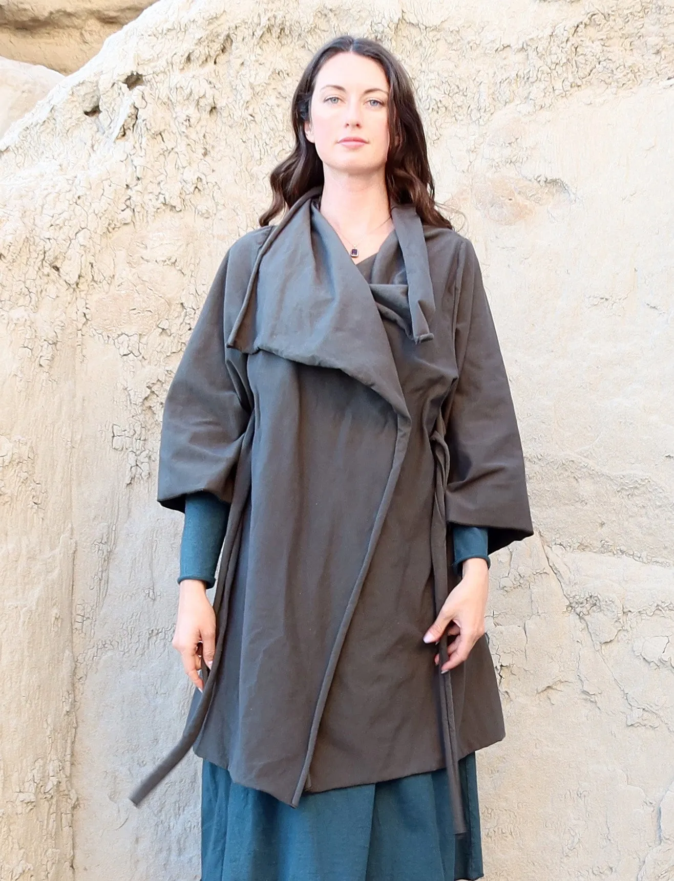 Kimono Cocoon Belted Short Jacket