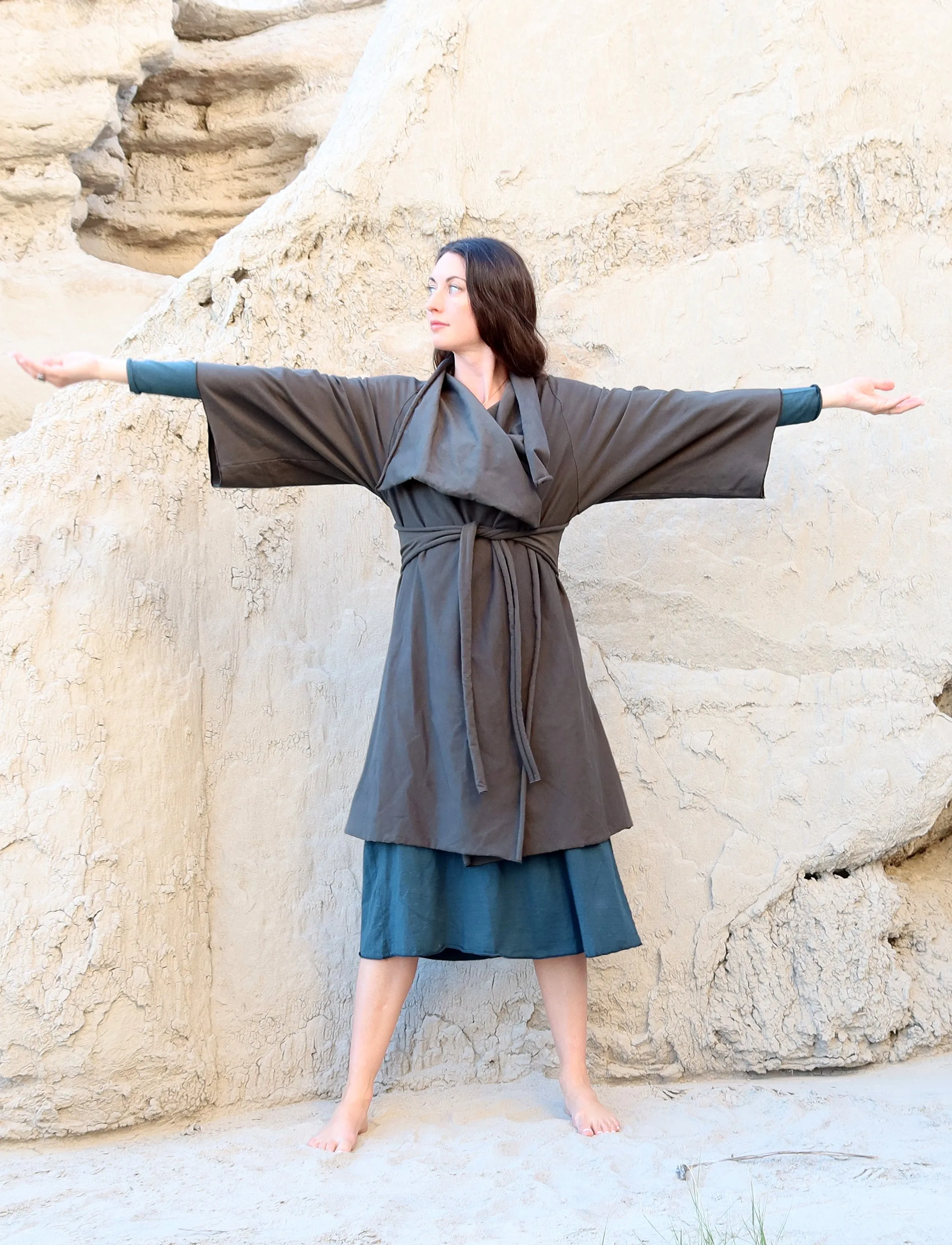 Kimono Cocoon Belted Short Jacket