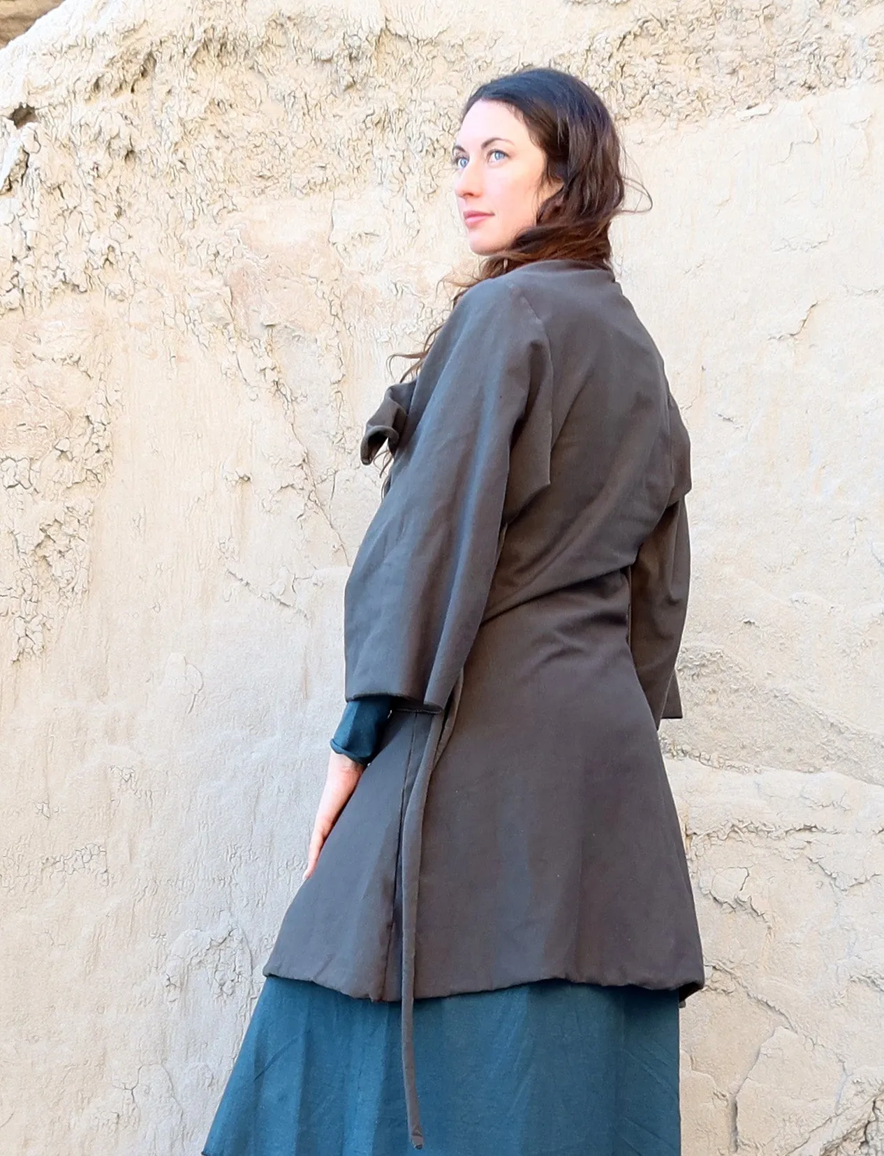 Kimono Cocoon Belted Short Jacket