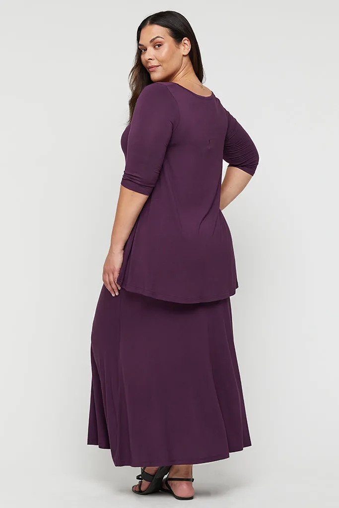 Lana Long Skirt - Plum