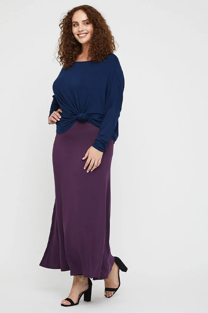 Lana Long Skirt - Plum
