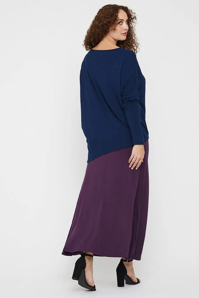 Lana Long Skirt - Plum