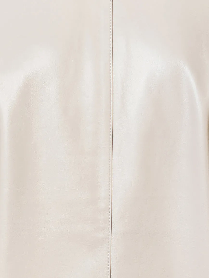 Leather Hidden Zip Off White