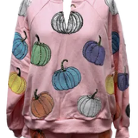 Light Pink Multi Pumpkin Sweatshirt